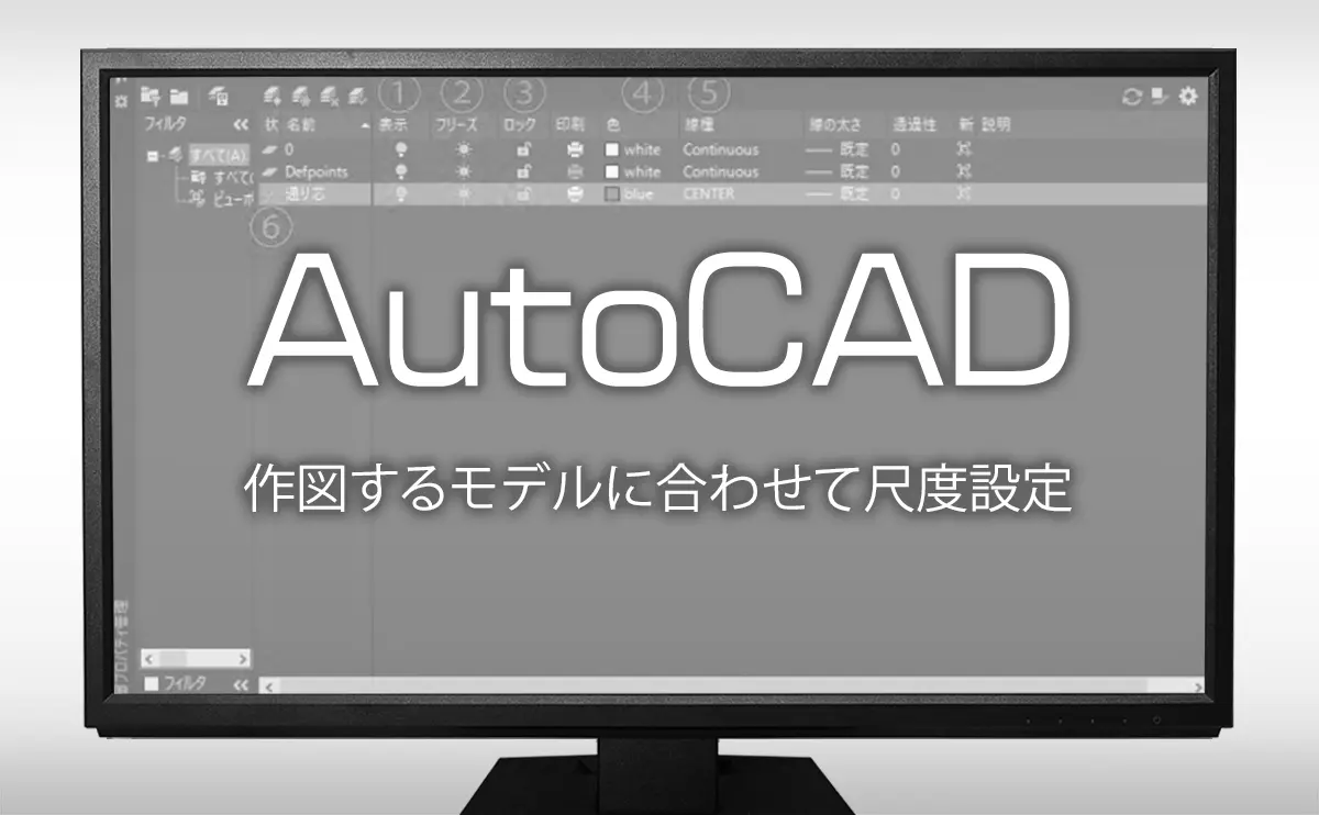 Autocad の使い方 作図するモデルに合わせた尺度設定